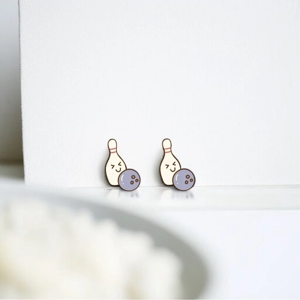 Strike a Pose with Bowling Studs Earrings! 🎳 NWT Sported Studs